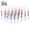 10/20/50 Pcs Golf Tees Unbreakable Plastic Golf Tees Reduces Friction Side Spin Golf Accessories USA Flag Pattern Long Golf Tees Bulk