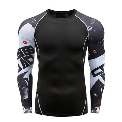 Herren Langarm Weste Yoga Fitness Print Casual Training Top schnell trocknende Kleidung
