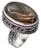 Rainforest Jasper Natural Gemstone Silver Plated Ring US Size-8.5 A 306