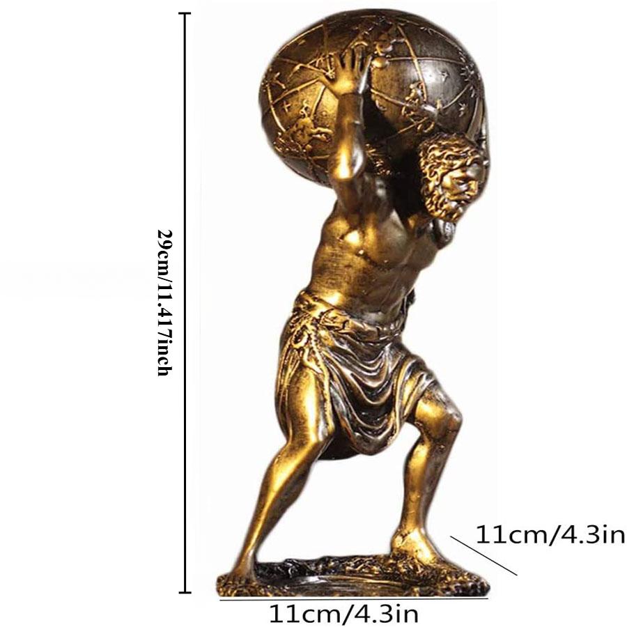 Ancient Greek Statue Titan Atlas Holding Heaven Figurines Living Room Decoration Sculpture Character Resin Mythological Figures