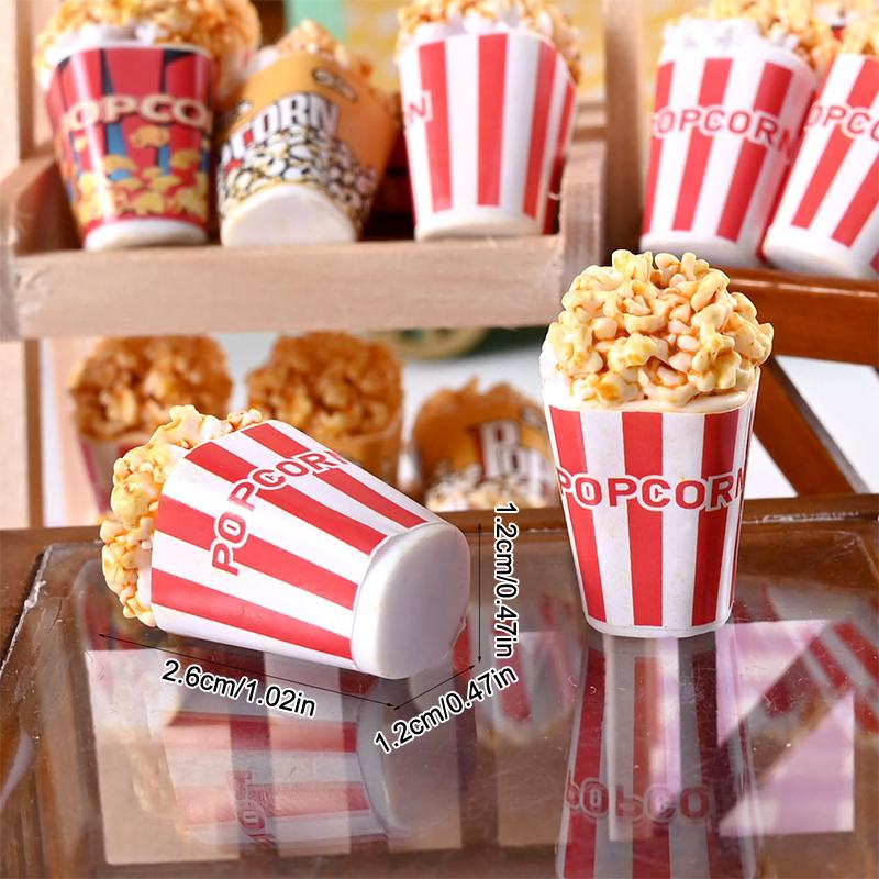 10Pcs 1:12 Dollhouse Miniature Simulation Bucket Popcorn Home Model Decor Toy Doll House Accessories
