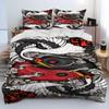 3D Chinese Tai Chi Bagua Yin Yang Pattern Bedding Set,Duvet Cover Bed Set Quilt Cover Pillowcase,Soft,Comfortable and Breathable