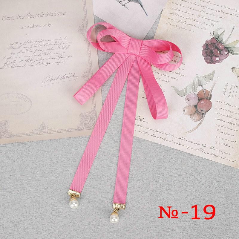

Pearl Ribbon Brooch Pin Black Blue Women Bow Tie Vintage Red White Collar Jewelry Bowknot Shirts Necktie Clip for School Girls