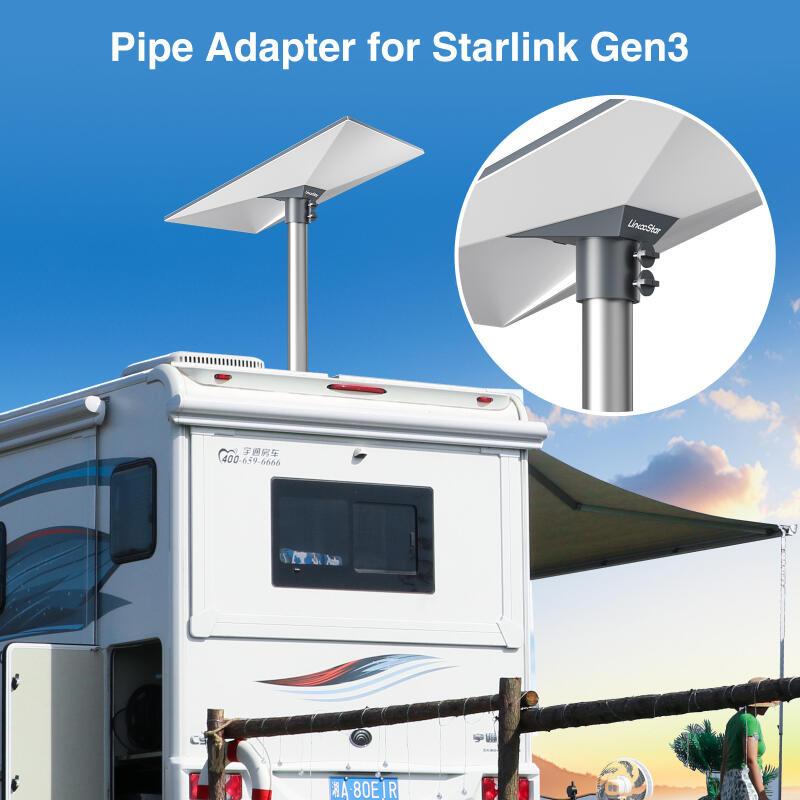 HdoorLink Für Starlink Gen 3 Rohradapter Mastmontage Dachmontagemast Rohrverbinder Für Starlink Standard Schüssel Gen3 Ständer