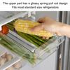 Refrigerator Organizer Bins Extended Handle Spring Lever BPA Free 1 Grid Hanging Fridge Drawer Organizer for Food Fruit Vegetable Box