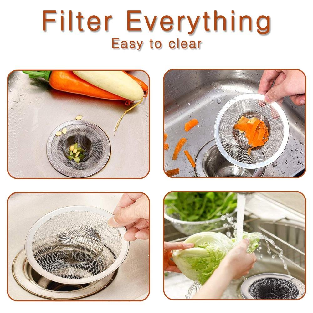 304 Stainless Steel Mesh Strainer 1.97"-4.41" Kitchen Drain Basket  Bathroom Sink