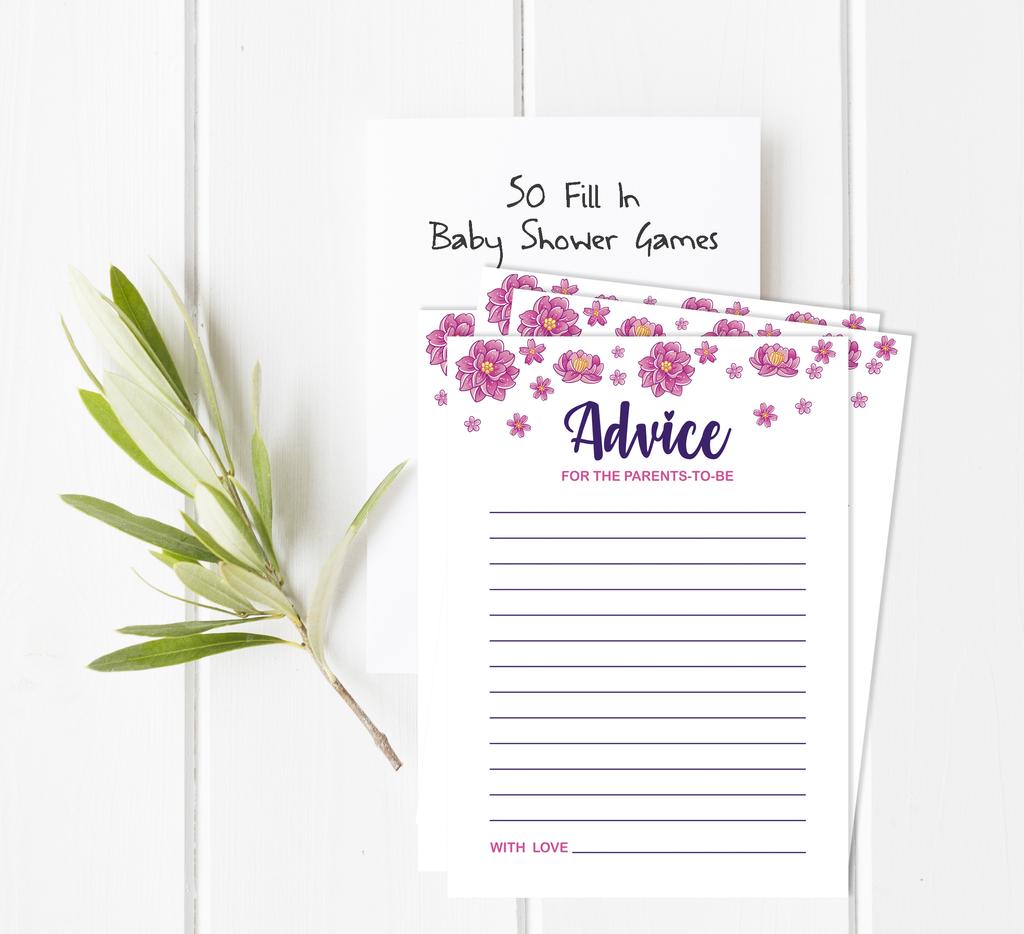 Inkdotpot Baby Shower Game Set Of 50 BabyA  AlphabetA  ABCA  Game Unicorn Floral Party