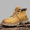 Oryginalna Skóra Żółte Retro Męskie Buty Martin na Grubej Podeszwie - 2025 Wysokie Buty Robocze