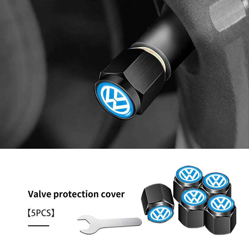 5pcs Metal Car Tire Wheel Theftproof Cap Air Valve Stem Cover For Volkswagen VW Jetta Golf4 5 6 Beetle CC B5 B6 B7 EOS GTI MK2 BAV1