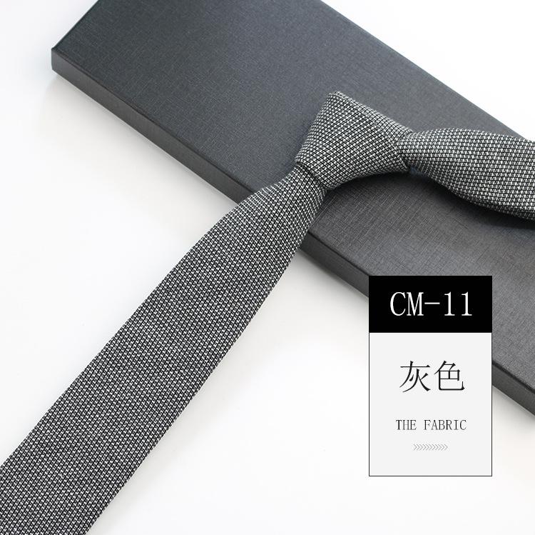 Men'S Tie Narrow 6Cm Hand-Made Cotton Casual Professional Shirt Literary And Simple Women'S College Pure Black Tie