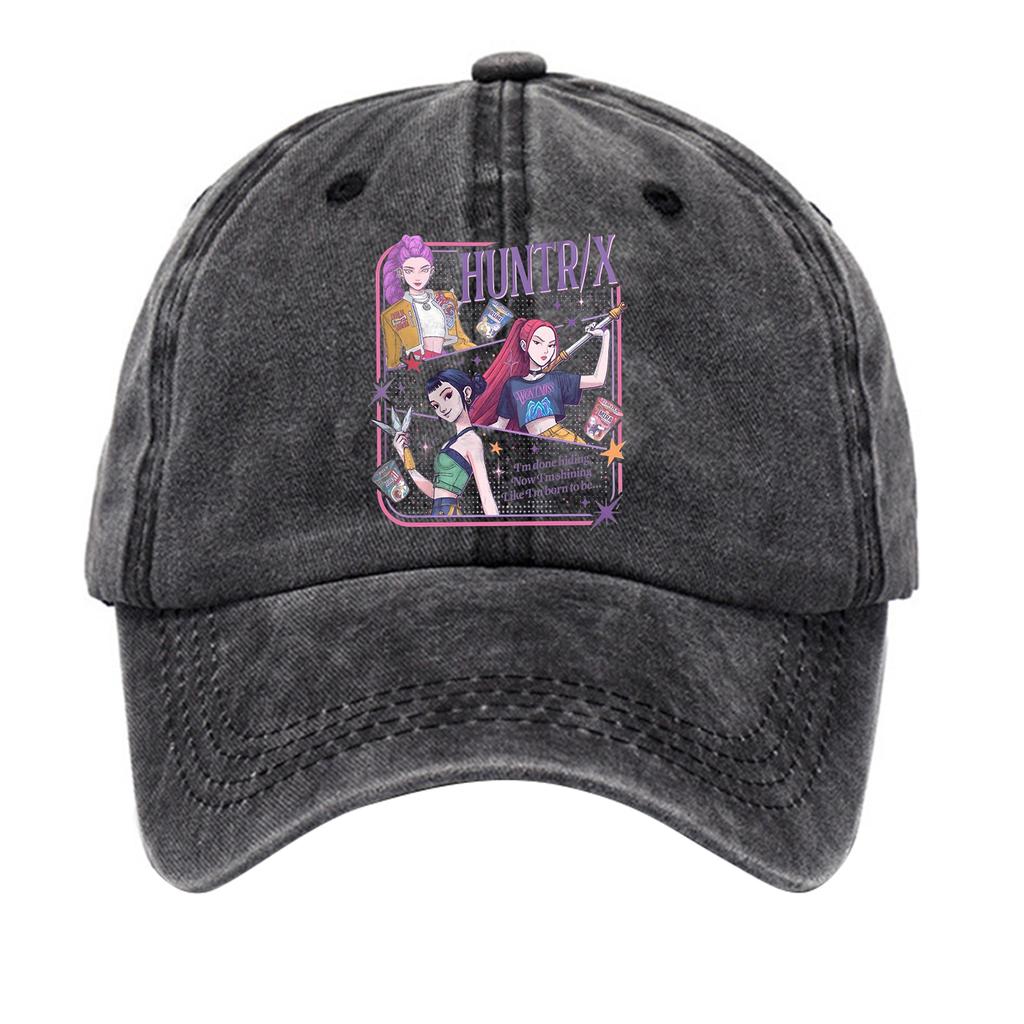 Washed Cotton Baseball Cap With Printed Distressed Soft Top Denim Hat For Men, European And American Retro Hat