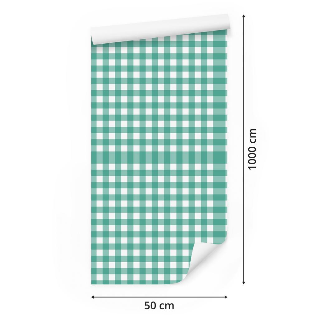 Wallpaper Fabric Pattern Sea and Mint for Living Room and Bedroom 50x1000