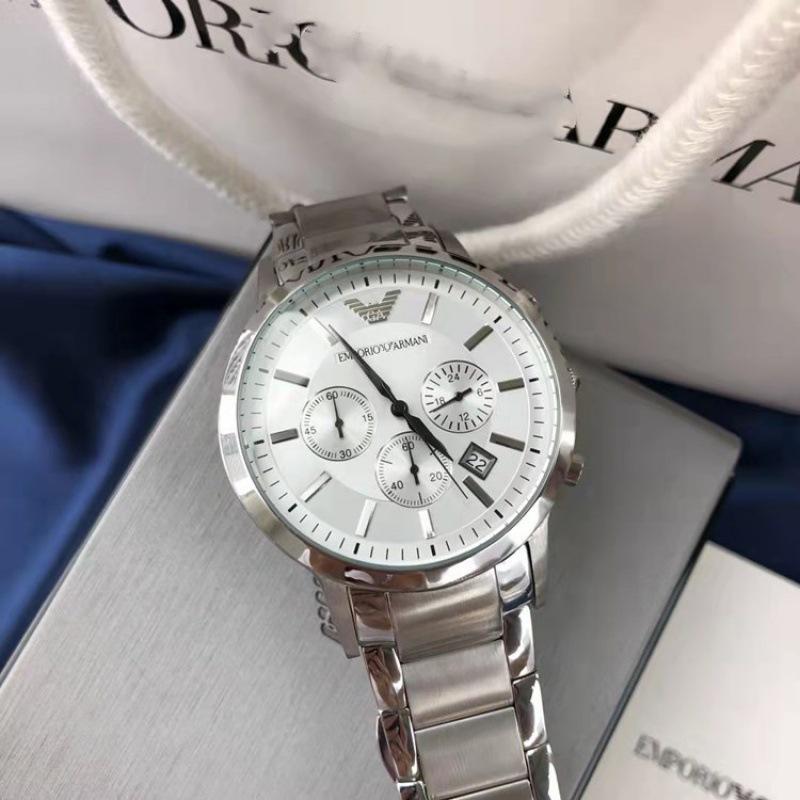 

Arma pointer three-eye multi-functional business quartz watch fine steel belt quartz watch men срібний