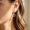 S925 Silver Hollow Five-Leaf Clover Zirconia Earrings - Elegant Light Luxury Daily Jewelry