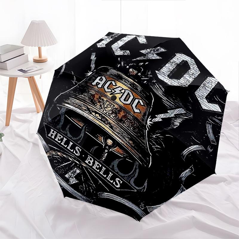 1 szt. AC DC Hells Bells Automatyczny Otwierany Zamykany Parasol Wiatroodporny Daszek, Przycisk Automatycznego Otwierania Zamykania 10139