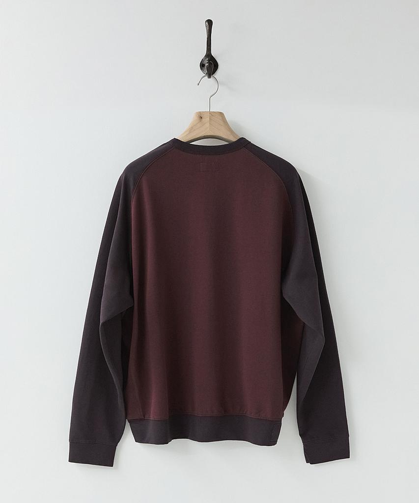 Leopeusaideu Contrast Panel Long Sleeve Burgundy/Deep Purple