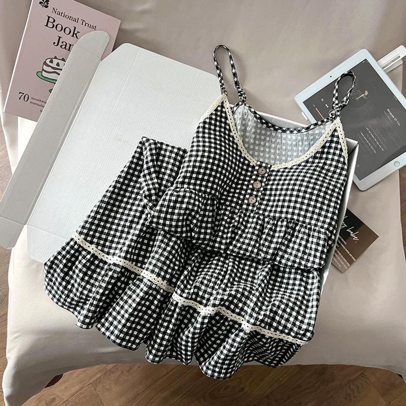 Women's Summer Strappy Cotton Sleep Dress with Padded Bra - Cute and Comfortable Nightgown
