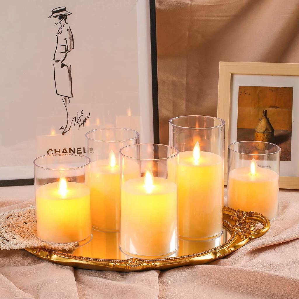 AnnTec LED Candle Lights - 3-Piece Set with Realistic Flickering Light, Warm White Light, Flameless, Safe, Energy-Saving, Includes Dedicated Remote