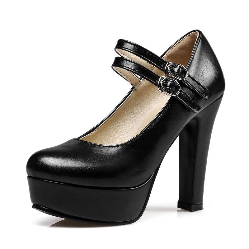 Silver Black Gold Women's Heels Elegant Ankle Strap Platform High Heels Pumps Mary Janes Shoe Luxury Sexy Party Wedding Shoes