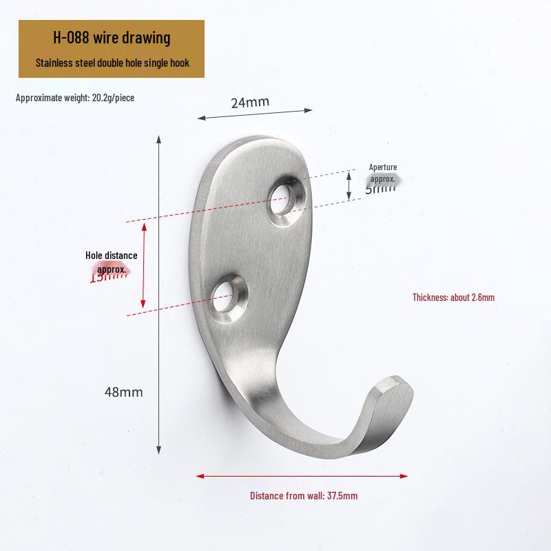 Jinrui Stainless Steel Black Bathroom Hook for Coats and Hats