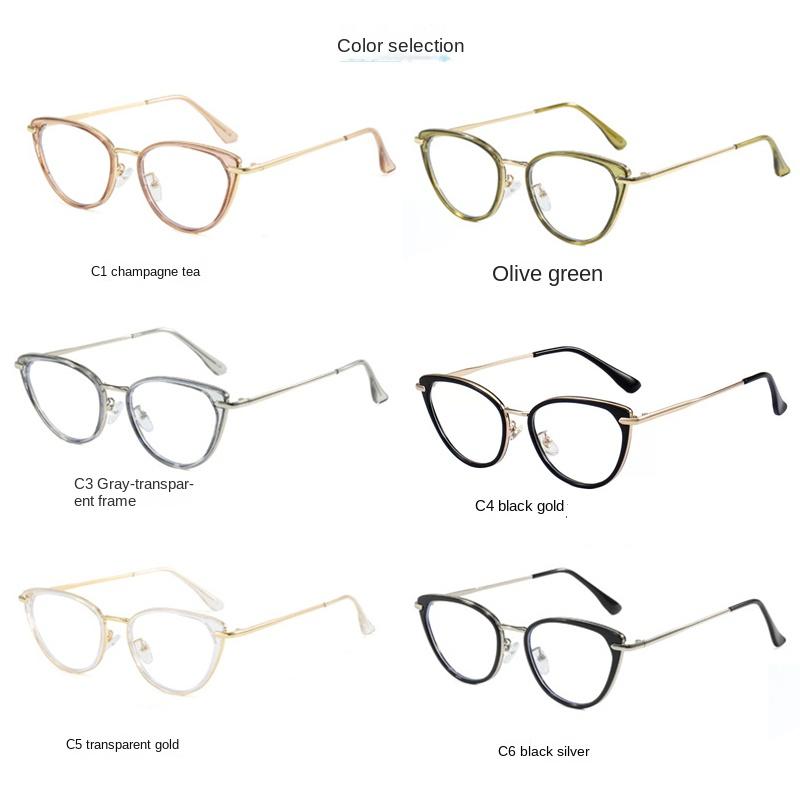 New Cat Eye Myopia Glasses for Women Blue Light Blocking Computer Eyewear Nearsighted Ladies Fashion Eyeglasses