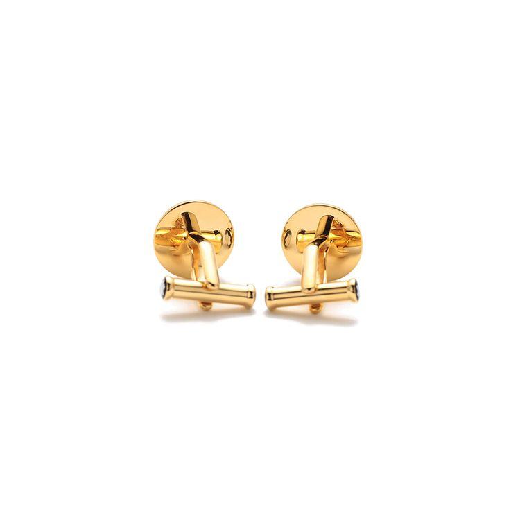 Montblanc Solid Color Design Cufflinks Men Accessories Gold 112902