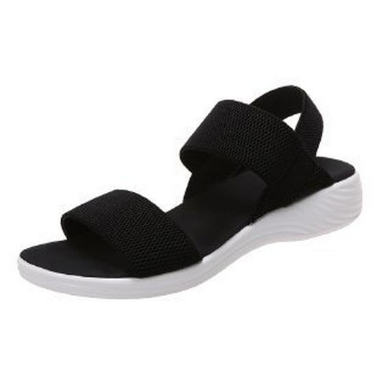 Women's 2024 Summer Casual Sandals: Thick Sole Wedge with Elastic Band & Open Toe, Plus Size Available