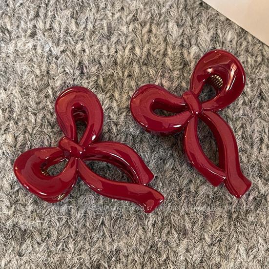 Hair Pin Stable Non-Slip Mini Bow Shape Alloy Hair Pin Glossy