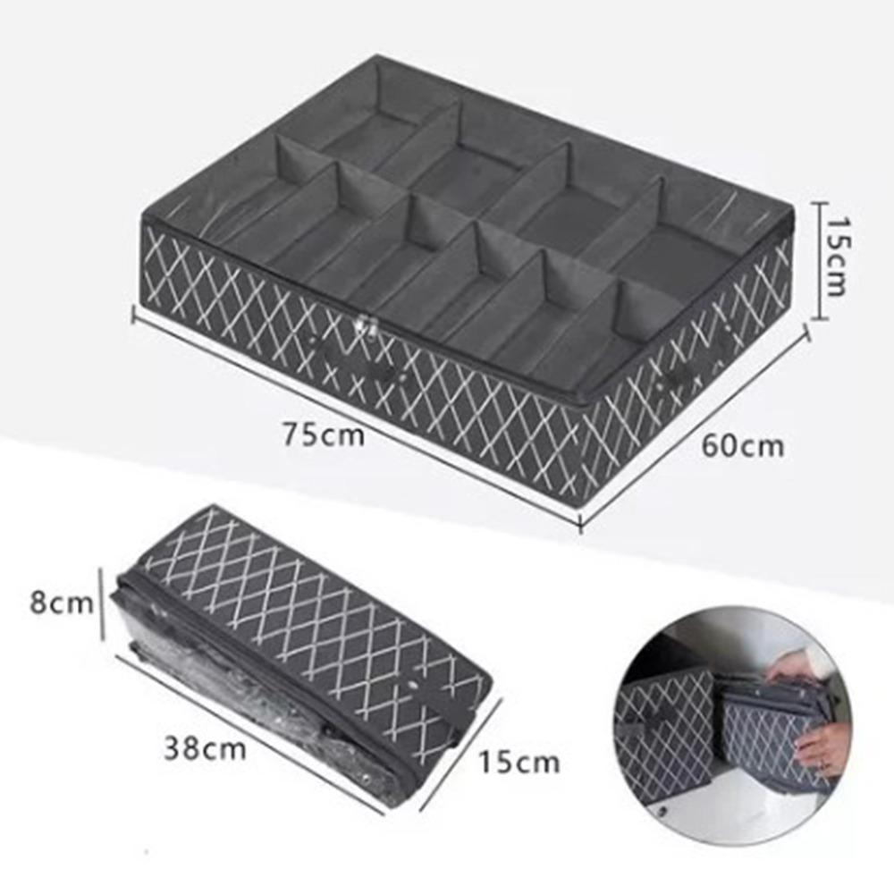 Adjustable Underbed Storage Containers Multi-Grid Design Foldable Under Bed Shoe Storage Non-Woven Fabric With Lids