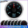 52mm Voltmeter 8-16V Volts for Caravan Marine Boat Motorcycle Car Voltage Indicator Volt Meter Gauge 7 Colors Backlight 12V