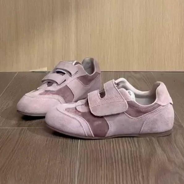 Schafslederversion~ Retro-Casual-Sportschuhe Klettverschluss Tiefer Ausschnitt Flacher Boden Deutsche Trainingsschuhe Damen Herbst und Winter Neu Forrest Gump Schuhe