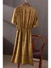 Women's French Short Sleeve Mulberry Silk A-line Dress