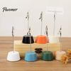 Place Card Holder Wood with Metal Clip, Small Table Number Name Sign Waterproof Wooden Clip Holder, Memo Note Photo Stand for Wedding Party Restaurant