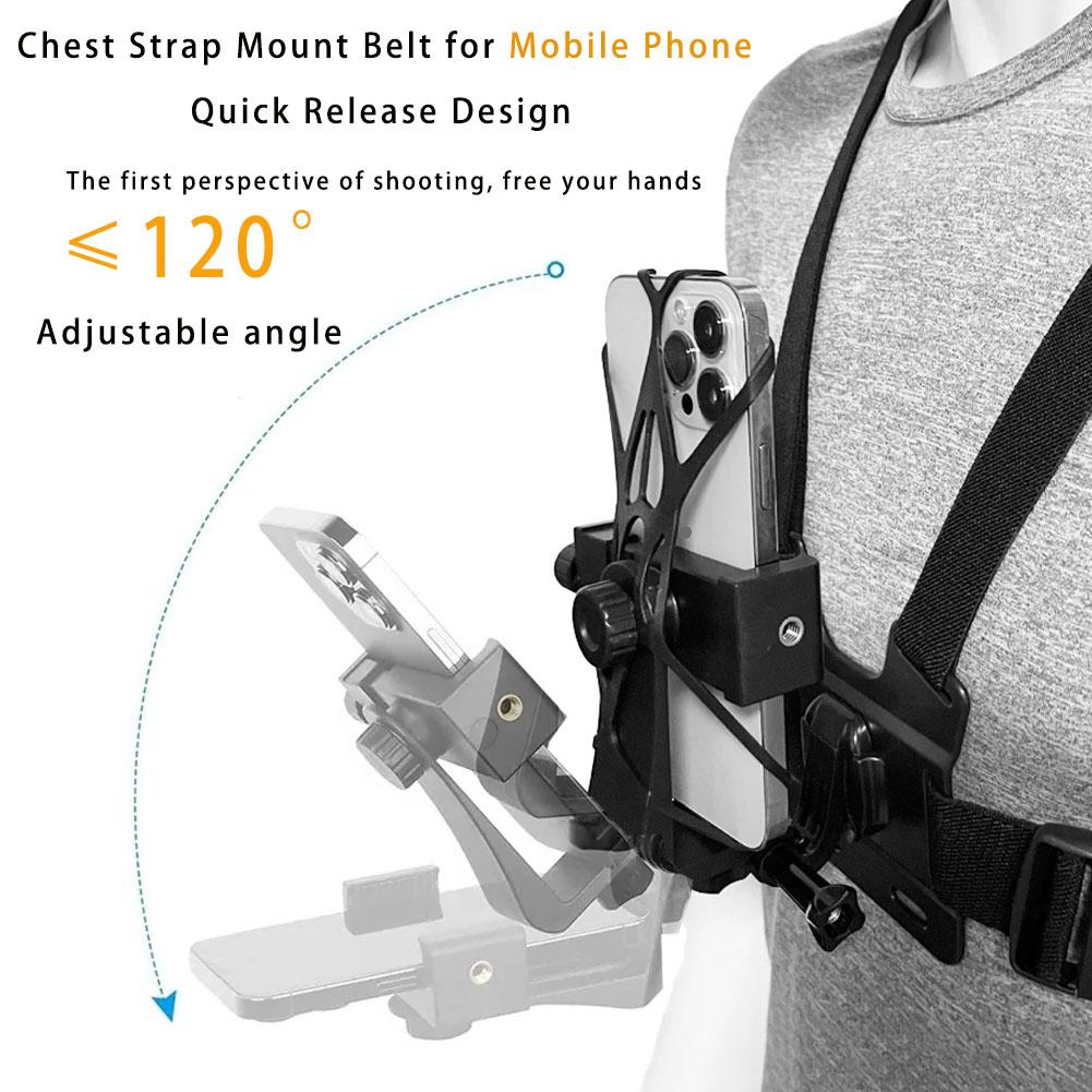 Chest Strap Rotate Phone Mount for Mobile Phone Iphone Holder Chest Strap for Gopro Hero Insta360 Osmo Camera Accessories POV