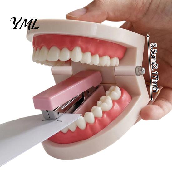 Accessori da Scrivania Divertenti Mini Cucitrice a Forma di Dente, Graziosa Matrice Dentale per Carta, Strumento Pratico per Rilegatura, Fermacarte, Creativo per Dentisti e Studenti