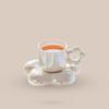 Cute Coffee Cup Dish with Handle Tea Drinking Cup Drinkware Flower Mug  Water