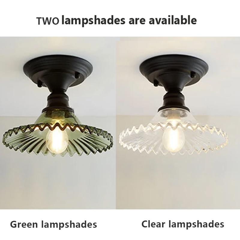 Retro Glass Ceiling Light Single Head Glass Cover Aisle Lighting Bedroom Corridor Staircase Balcony Creative Decor Lighting