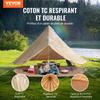 Canvas Bell Tent, 4 Seasons 4 M/13.12 Ft Yurt Tent, Canvas Tent for Camping with Stove Jack, Breathable Tent Holds Up To 6 People, Family Camping