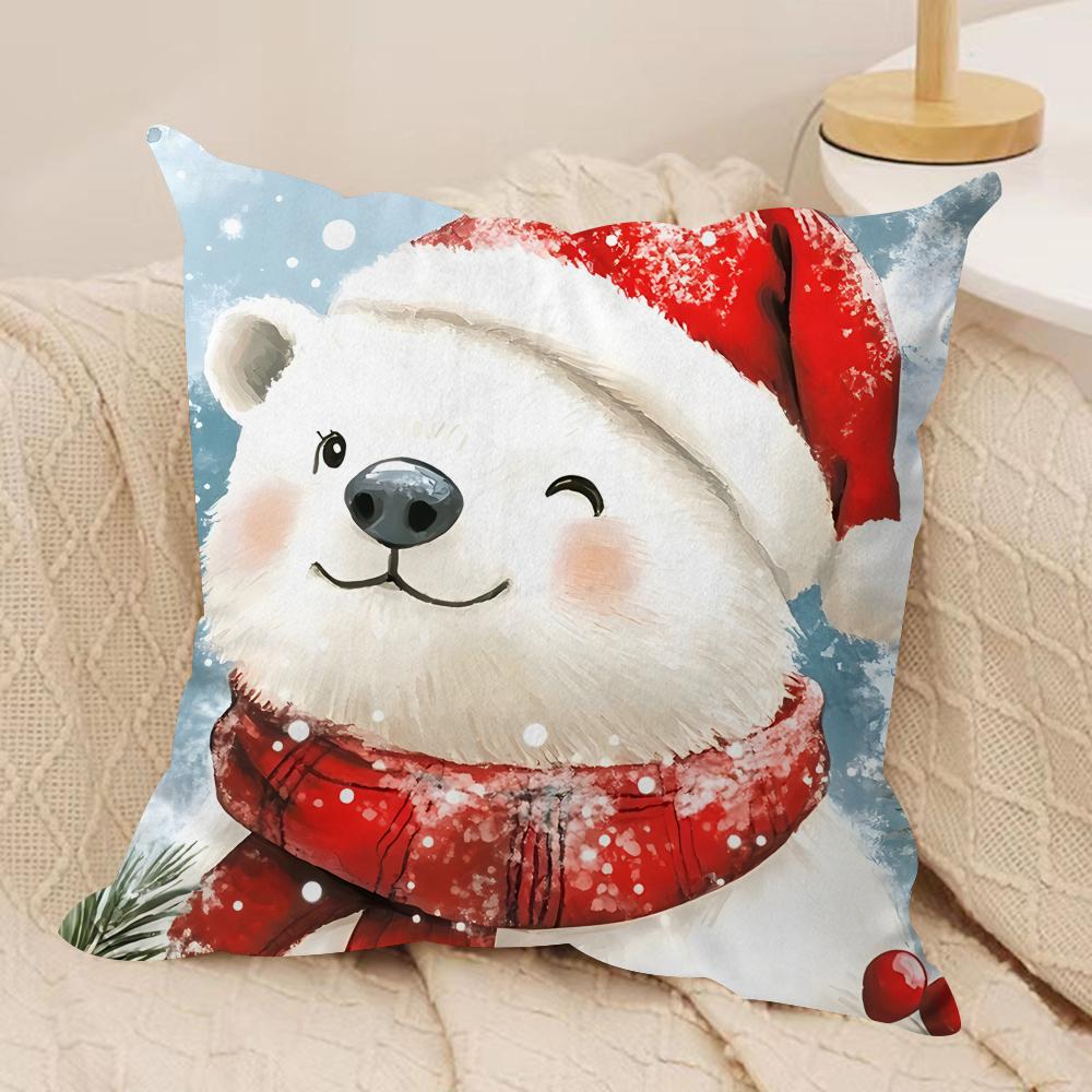Animals Cute Retro Cartoon Cushion Cover Silky Short Plush Invisible Zipper Dustproof Sofa Pillow Case For Home Decor
