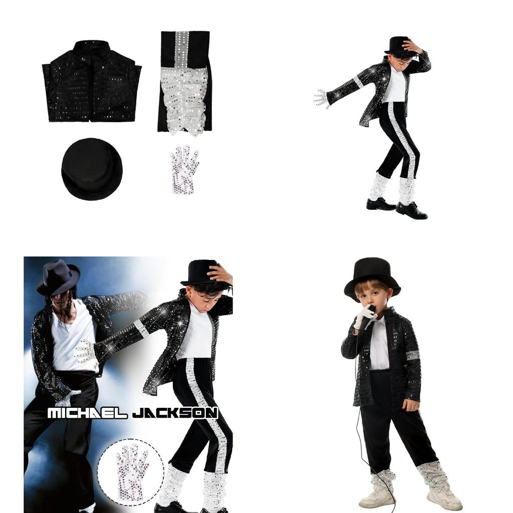 Michael Jackson Cosplay Costume For Children With Polyester Fabric For Dance Shows