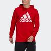 adidas Essentials Series Men Logo Print Drawstring Fleece Hoodie Light Scarlet GV0249
