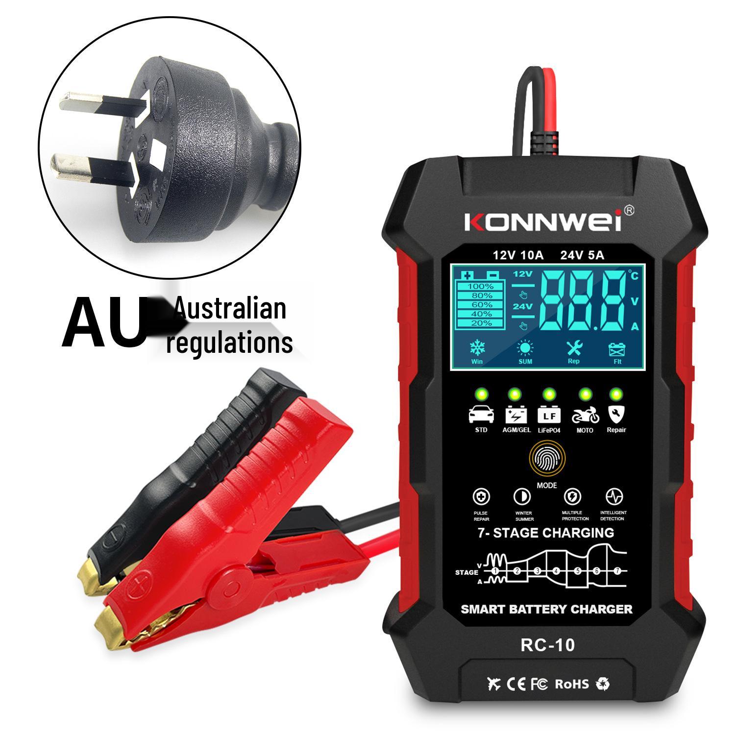 

KONNWEI RC10 12V 10A Car & Motorcycle Battery Charger