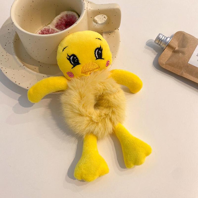 Kawaii Dam Elastiskt Hårgummiband Håraccessoarer Tecknad Plysch Groda Kanin Katt Gosedjur Scrunchie Flicka Hårband