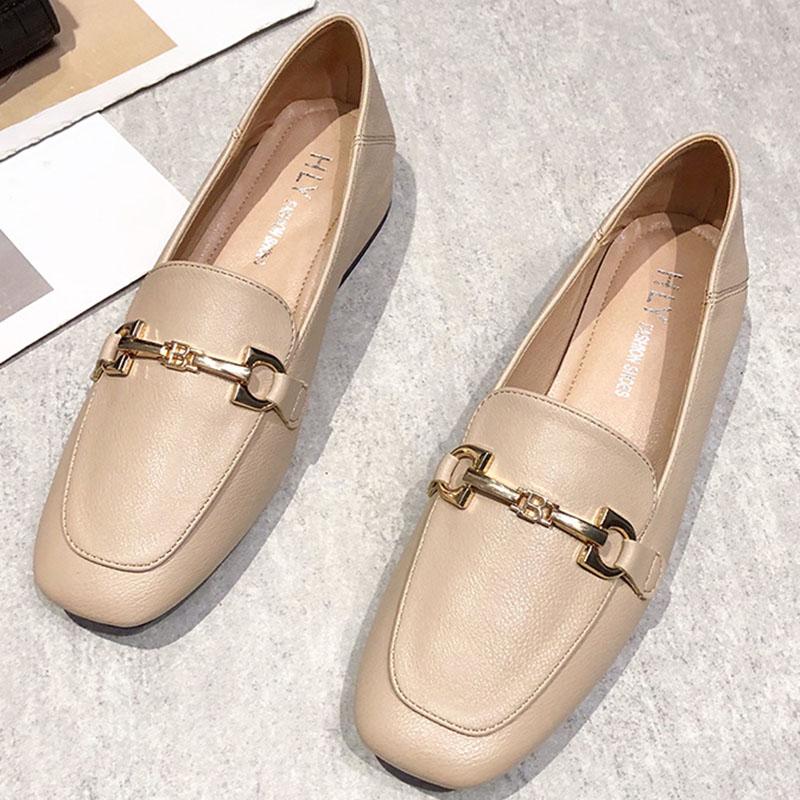 British Style Square Thick Heel Loafers Pumps 2024 New Fashion Khaki Casual Round Toe Women's Shoes Mary Janes Spring Autumn