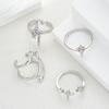 iF ME 6 Pcs Irregular Zircon Star Ring Set Fashion Women Jewelry For Daily Wear Party Wedding Birthday Christmas Gift
