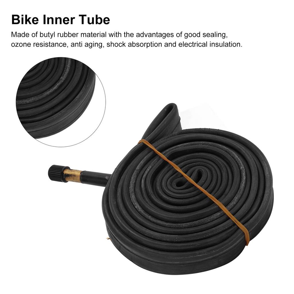 2 Pack 700x23C Bike Inner Tube 48mm Schrader Valve Butyl Rubber Bike Tube with 2 Tire Levers