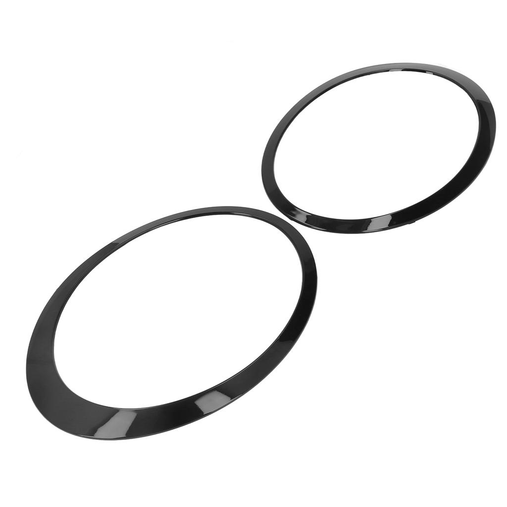 Pair Headlight Trim Ring Glossy Black Left Right 51137149905 Replacement for Cooper Clubman R55 2008‑2015