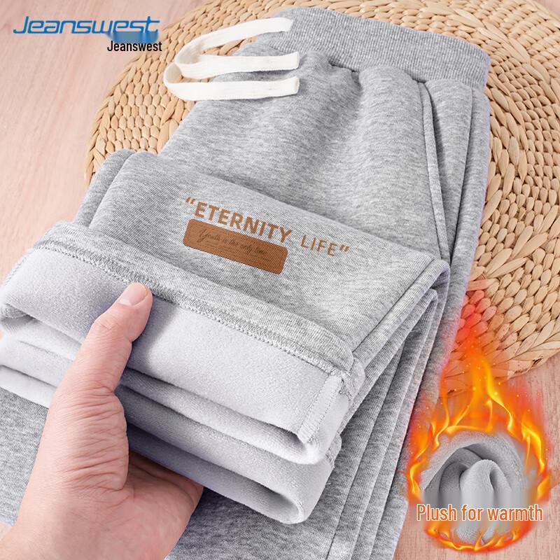 

JEANSWEST Men s Warm Straight-Leg Casual Pants 4XL