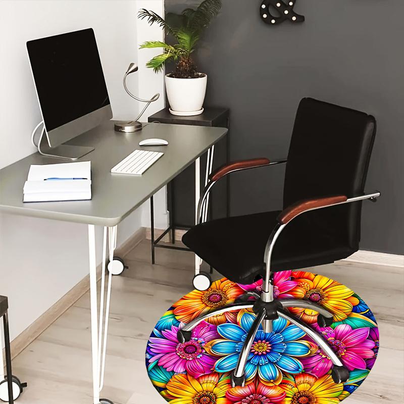 

1pc Office Carpet Chair Mats Colorful Floral Mandala Pattern Perfect for Decorating Office Chairs, Living Rooms, Or Bedrooms.YDT211 80cm by 80cm