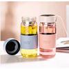 500ml Hochwertige Tragbare Glasflasche Einfacher Stil Glasbecher mit Teefilter Milchtrinkflasche mit Schraubverschluss Filternetz